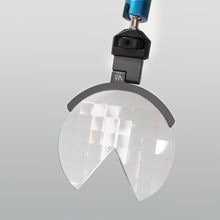 Load image into Gallery viewer, Official product image of the LLP V6 90mm Quadrilateral G V-Grating Filter on white. This specialized filter features a precise micro-louvered ‘V’ grid structure that slices and diffuses light into multiple parallel beams, creating a distinct linear grid or striped bokeh effect for high-concept cinematography and photography.