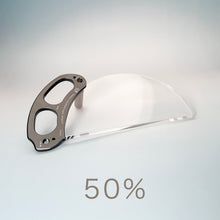 Load image into Gallery viewer, Professional product photography of the LLPLAB V5 100mm Handheld Stretch FX Filter with a 50% stretch intensity. This image presents the filter designed for creators who seek a balanced and controllable optical stretch effect, offering versatile application in scenarios that require subtle to moderate dynamic distortion.