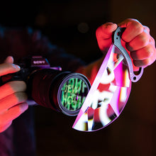 Load image into Gallery viewer, Close-up demonstrating the ergonomic grip on the 150mm V5 filter. Our weight-optimized design ensures the large optical glass remains easy to control and steady for precise in-camera effect creation.